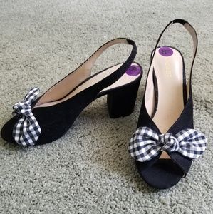 NWT Nine West Gingham Block Heels